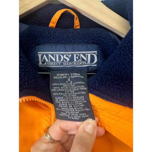 Vintage Women’s Orange Lands’ End Direct Merchants Ski Jacket Polartec Small - Picture 8 of 16
